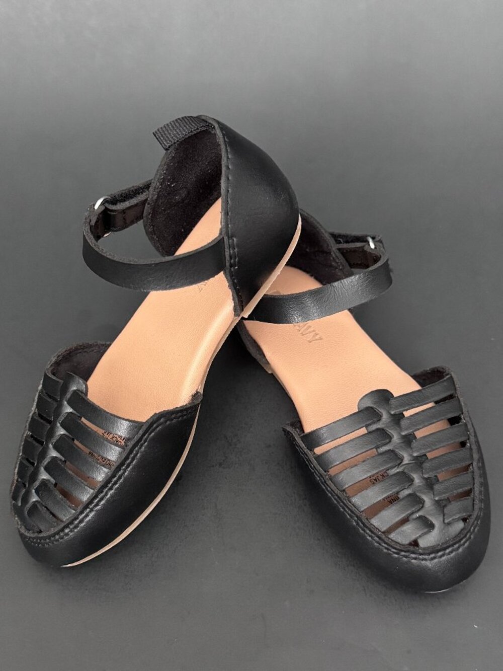 Old Navy Black Faux-Leather Uniform Mary-Jane Flats